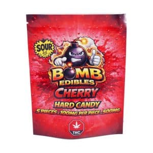 Buy Bomb Edibles – 500mg THC Hard Candy – Sour Cherry online Canada