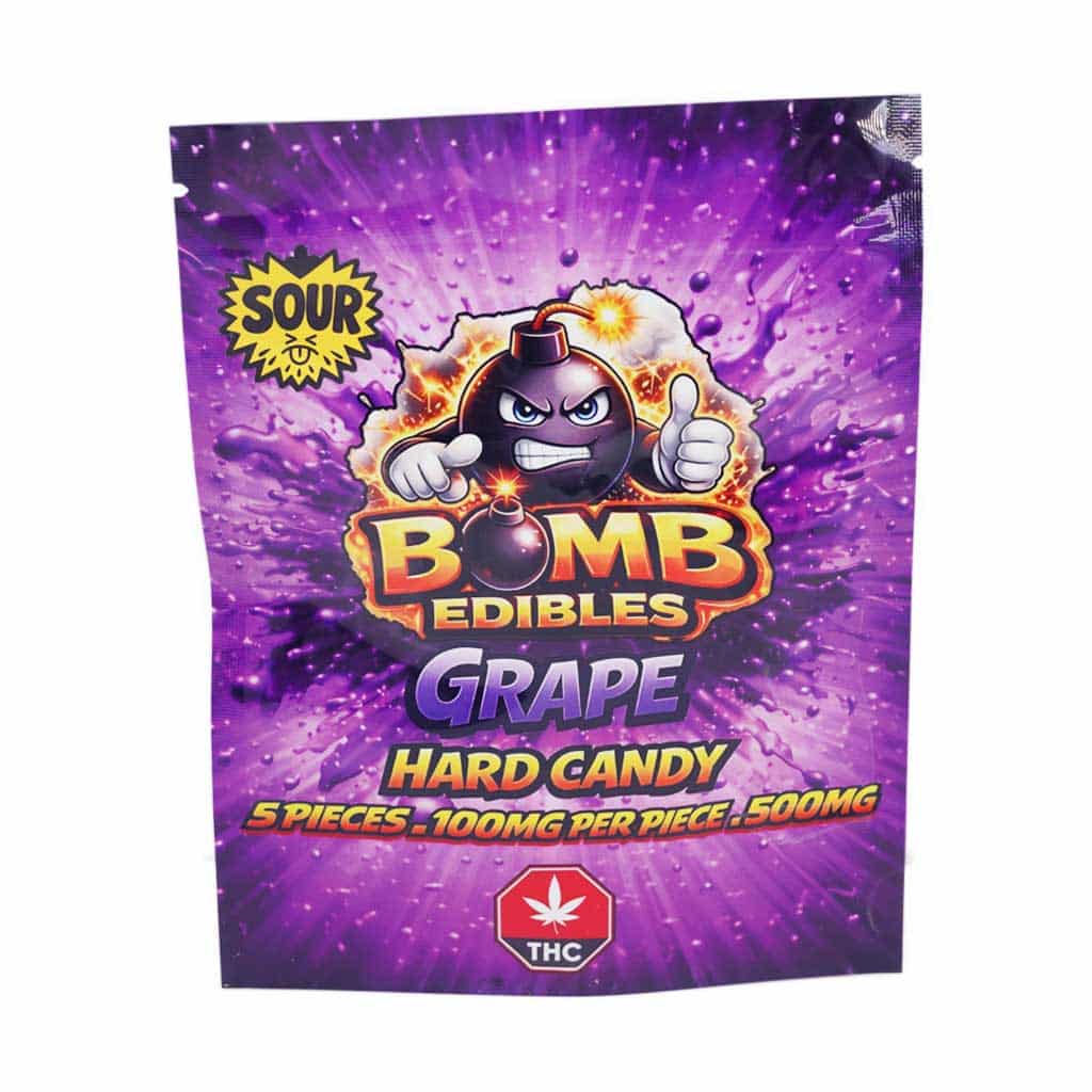 Bomb Edibles – 500mg THC Hard Candy – Sour Grape Buy Bomb Edibles – 500mg THC Hard Candy – Sour Grape online Canada