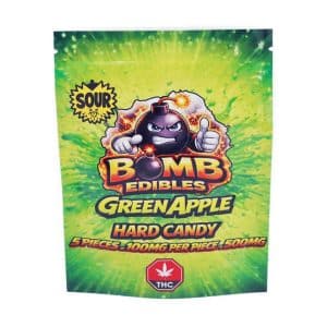 Buy Bomb Edibles – 500mg THC Hard Candy – Sour Green Apple online Canada