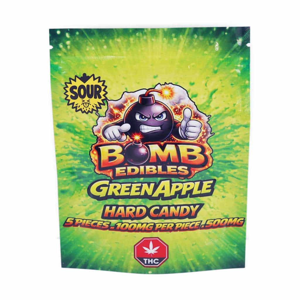 Bomb Edibles – 500mg THC Hard Candy – Sour Green Apple Buy Bomb Edibles – 500mg THC Hard Candy – Sour Green Apple online Canada