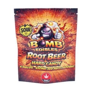 Buy Bomb Edibles – 500mg THC Hard Candy – Sour Root Beer online Canada
