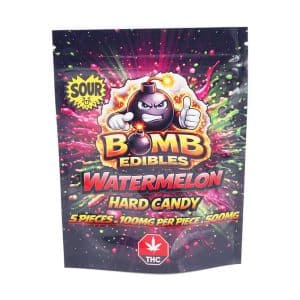 Buy Bomb Edibles – 500mg THC Hard Candy – Sour Watermelon online Canada