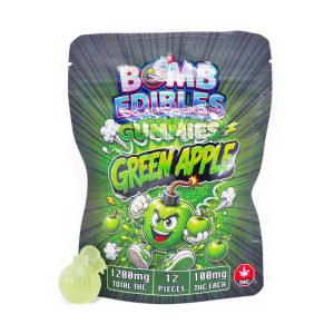 Buy Bomb Edibles – 1200mg THC Gummy – Green Apple online Canada
